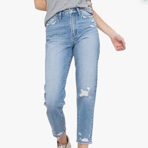 VERVET by Flying Monkey Distressed Mom Jeans Light Blue Women's Size 27